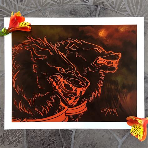 Orthrus Giclée Greek mythology fine art archival print | Etsy