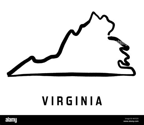 Virginia simple logo. State map outline - smooth simplified US state shape map vector Stock ...