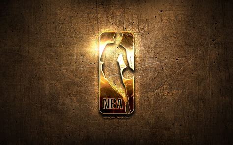 NBA golden logo, basketball leagues, artwork, National Basketball Association, HD wallpaper | Peakpx