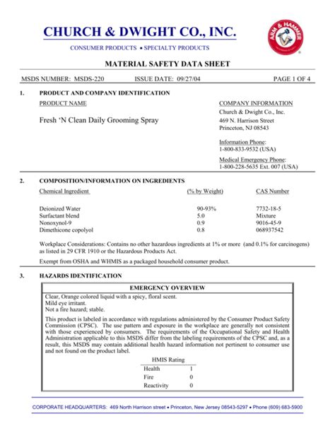 Pooph Msds Sheet Fill Online Printable Fillable Blank Pdffiller - Riset