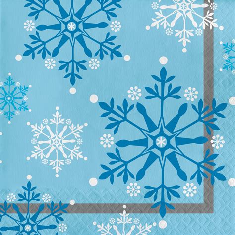 Snowflake Swirls Napkins, 48 Count Serves 48 Guests - Walmart.com