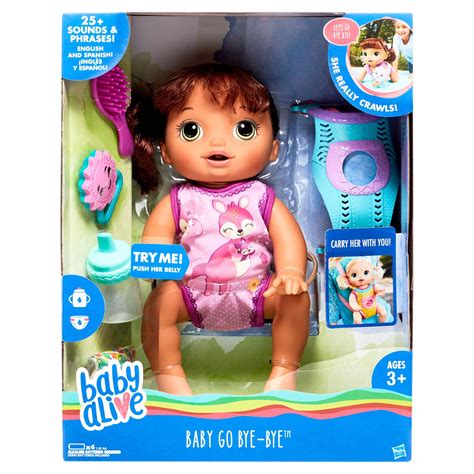 Baby Alive Baby Go Bye Bye Brown Hair Talking Baby Doll, 6 Doll Accessories, Ages 3+ - Walmart.com