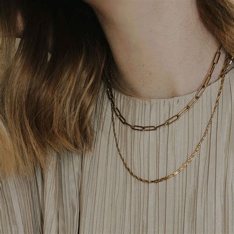 Layered Chain Necklace | Chunky Chain | A Weathered Penny