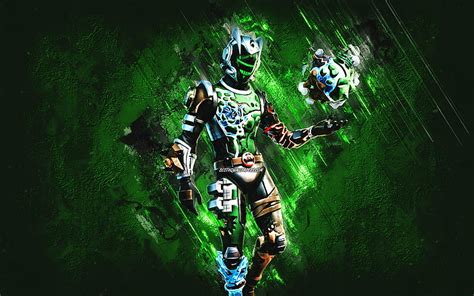 Fortnite Eco Skin, Fortnite, main characters, green stone background, Eco, Fortnite skins, HD ...