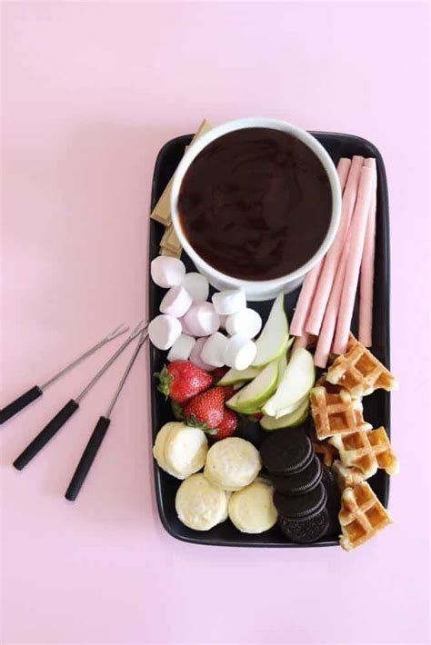 Valentine's Day Chocolate Fondue Platter - Oh So Busy Mum