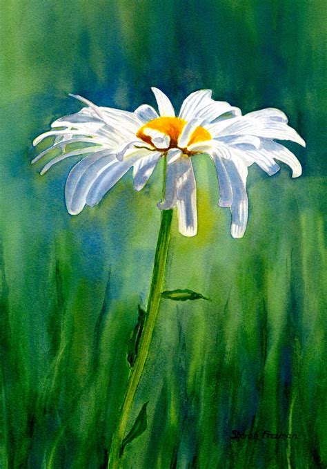 White daisy watercolor daisies watercolor painting original | Etsy