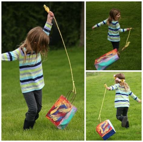 Paper Bag Kite Craft with Winder Handle - Happy Hooligans