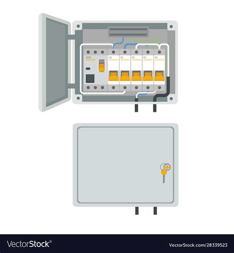 Fuse box electrical power switch panel Royalty Free Vector