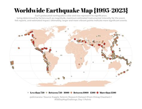 Worldwide Earthquakes Map (1995-2023)Seismic Research Dataset ...