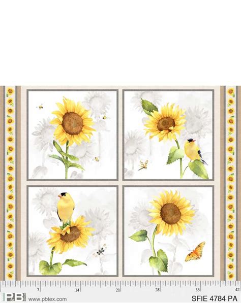 Sunflower Fabric Panel by P&B Textiles sunflower Field - Etsy