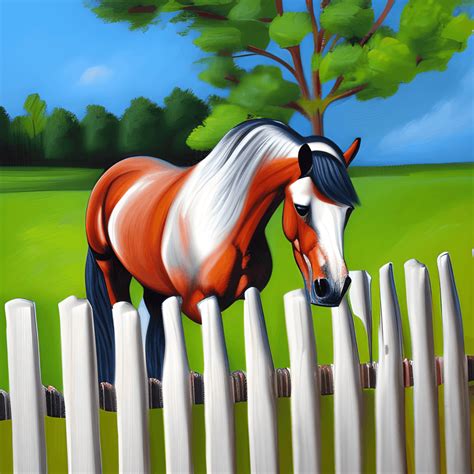 Horse Fence Painting · Creative Fabrica