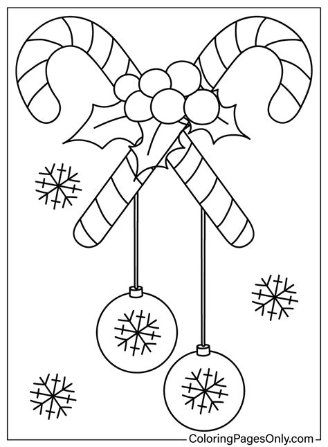 Christmas Candy Cane Coloring Page PDF - Free Printable Coloring Pages