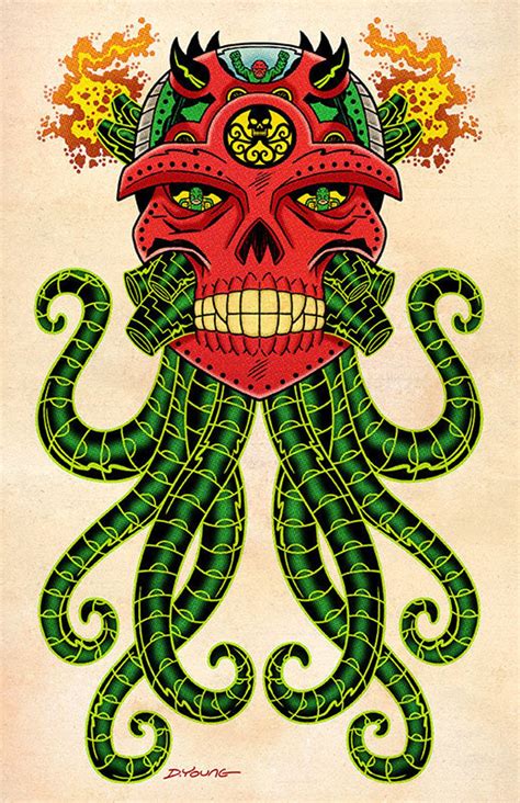 Red Skull Hydra Craft, Signed 11 X 17 Color Print by Darryl Young - Etsy