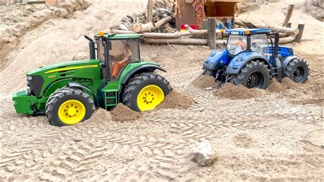 RC TRACTOR PULLING! RC TRACTOR STUCK! RC JOHN DEERE! RC NEW HOLLAND ...