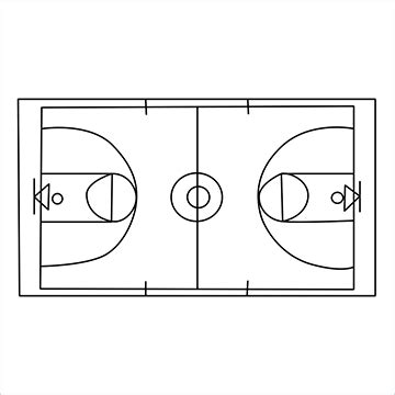 Basketball Court Drawing Colored