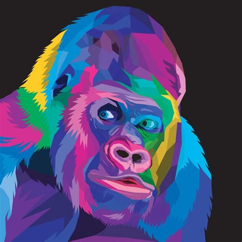 colorful gorilla on pop art style. vector illustration.eps 10. 20822489 ...