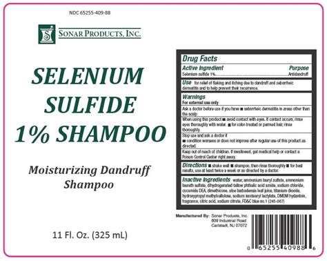 Selenium sulfide (shampoo) Sonar Products, Inc