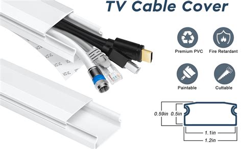 Amazon.com: 62.8in TV Cable Hider - Cord Hider Cable Management Wall, Cable Raceway Grey Wire ...