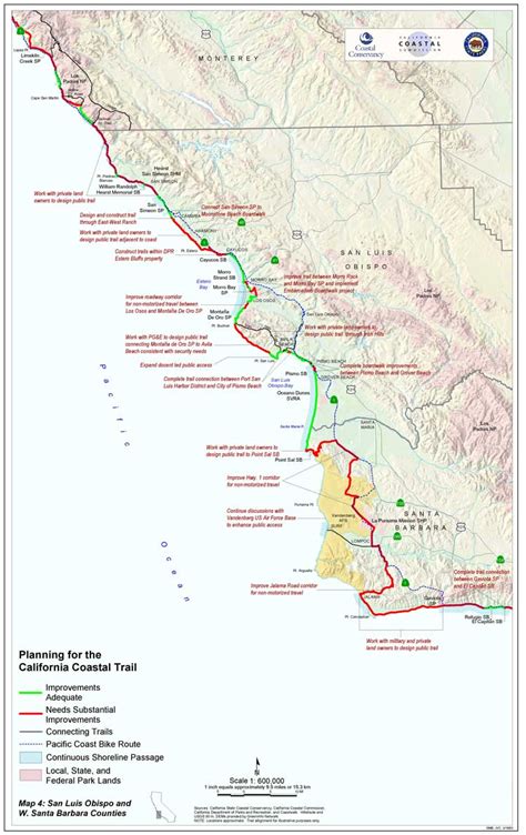 California Coastal Trail - Pacific Coast Bike Route Map California ...