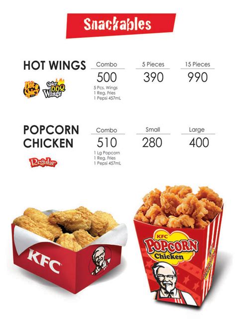 Menu - KFC UWI MONA