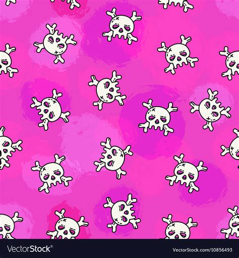 Pink skull pattern Royalty Free Vector Image - VectorStock