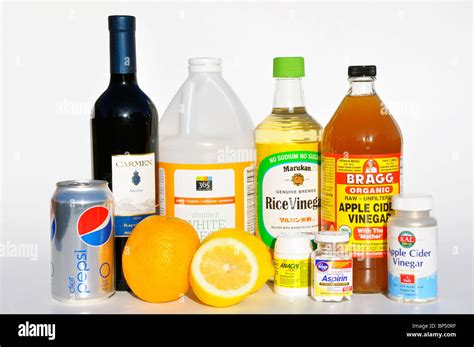 Household acids Stock Photo - Alamy