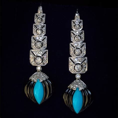 Vintage Art Deco 5 Ct Diamond Cultured Pearl Earrings Ref: 491211 - Antique Jewelry | Vintage ...