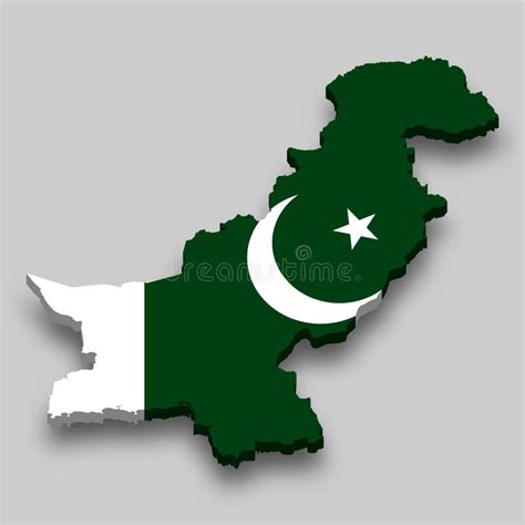 3d Isometric Map of Pakistan with National Flag Stock Vector ...