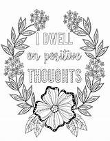 Positive Quotes Coloring Pages sketch template