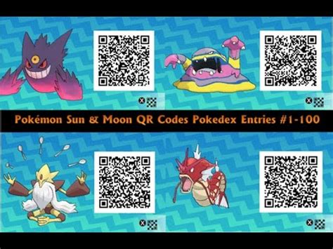 Pokemon Sun & Moon QR Codes Pokedex Entries #1-100 - YouTube
