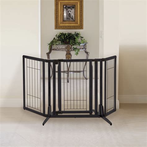 Freestanding Dog Gates | Freestanding Premium Plus Black Pet Gate