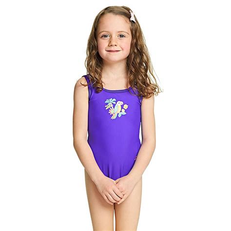 Zoggs Girls Jungle Fun Scoopback Swimming Costume / Swim Suit, Purple 6-7 Years | eBay