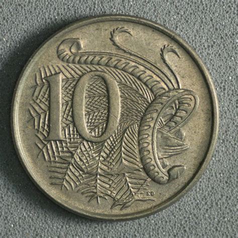 1966 Australia 10 cents coin KM# 65 AU Male Lyrebird - For Sale, Buy ...