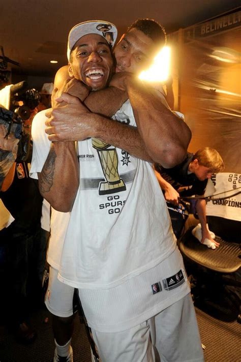 Spurs Tim Duncan & Finals MVP Kawhi Leonard Celebrate 2014 NBA FINALS ...