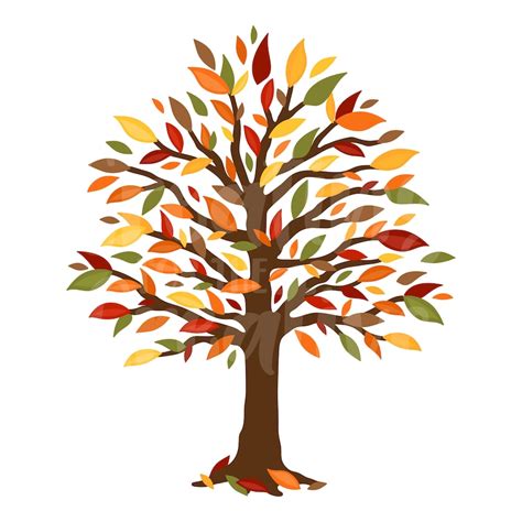 Colorful Autumn Fall Tree Clipart Acorn Forest Thanksgiving - Etsy