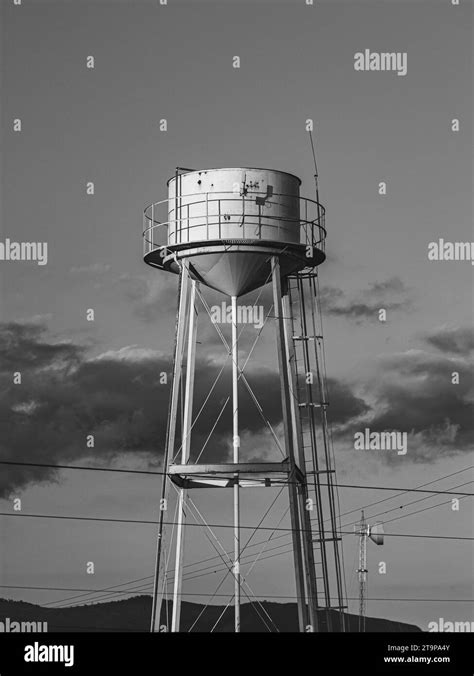 water tower against sunset, Tehuacan, Puebla, Mexico, 2022 Stock Photo ...