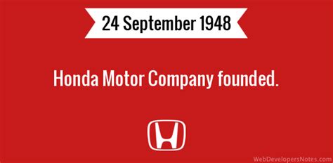 Honda Motor Company founded