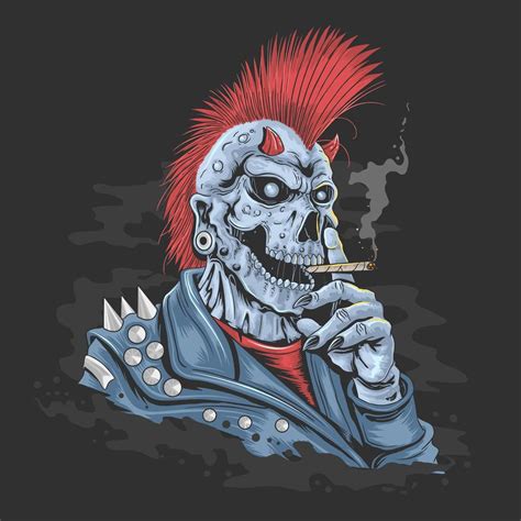 Punk Skeleton Smoking Cigarette 1221803 Vector Art at Vecteezy