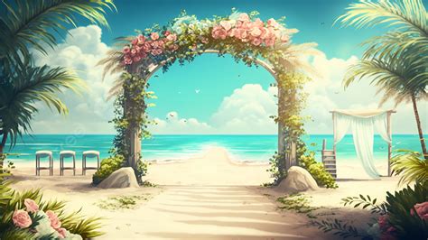 Wedding Romantic Beach Background, Wedding, Romantic, Beach Background ...