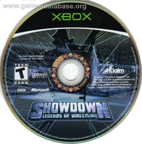 Showdown: Legends of Wrestling - Microsoft Xbox - Artwork - CD