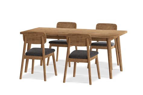 Vincent Walnut Dining Table with 4 Chairs - StyleNotch