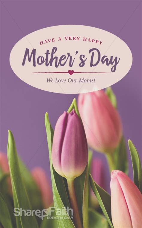 Mother's Day Tulips Religious Bulletin | Mothers Day Bulletin Covers