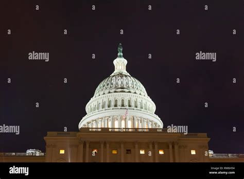 US capitol building at night. Dome close-up. Washington DC. USA Stock ...