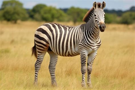 Premium AI Image | A Zorse a hybrid between a zebra and a horse in a natural field setting