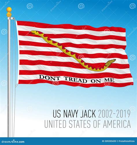 US Navy Jack Flag with Snake Symbol USA Stock Vector - Illustration of english, banner: 209205420