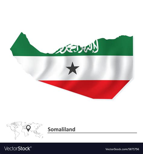 Map of somaliland with flag Royalty Free Vector Image