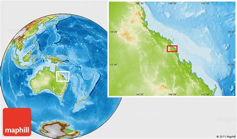 Physical Location Map of Mount Ossa