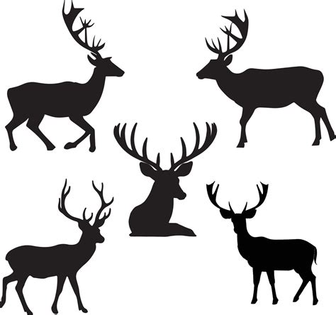 Vector illustration of beautiful deer silhouette 23038403 Vector Art at ...