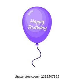 Purple Happy Birthday Balloon Isolated Vector Stock Vector (Royalty Free) 2383507855 | Shutterstock