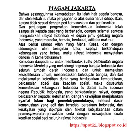 terbentuknya piagam jakarta | Apotik Hidup + (nuansa)